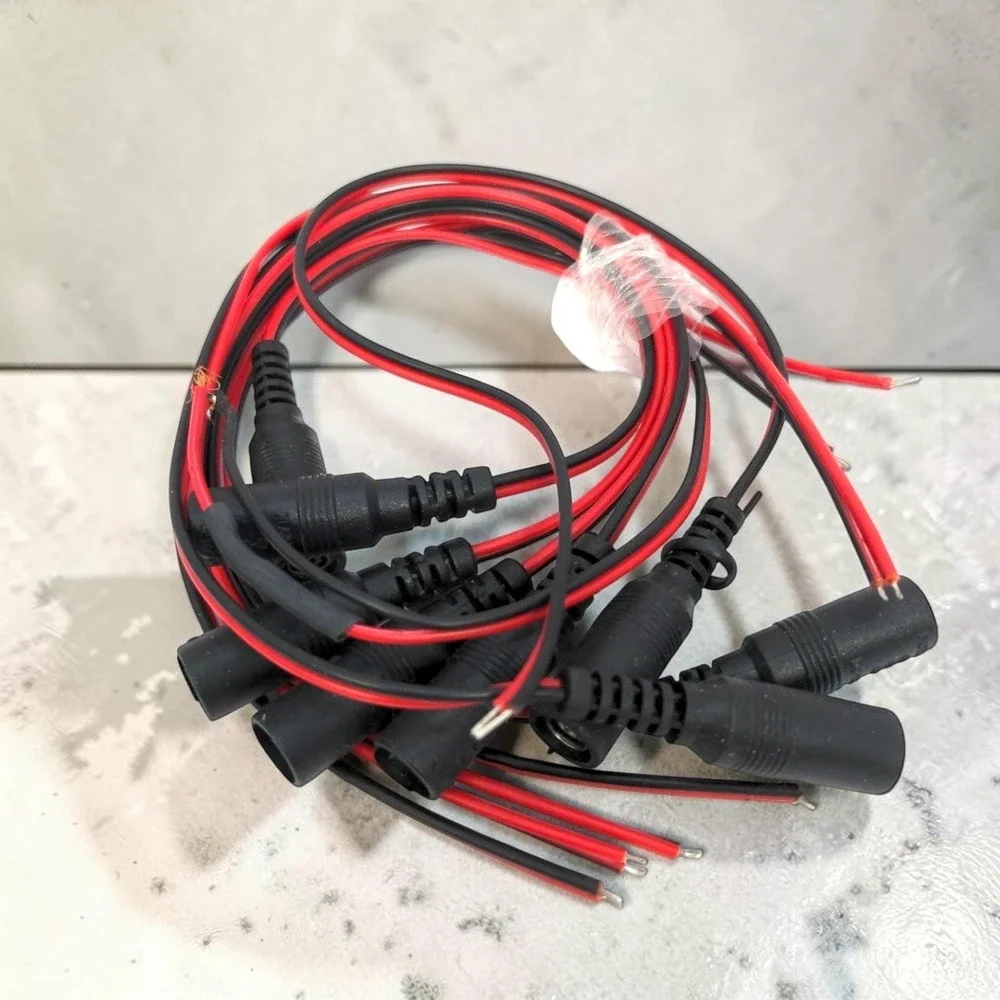 HD Video Depot PGTAIL-F-10 DC Power Pigtail Female 2.1x5.5mm 10pk CCTV LED Wire